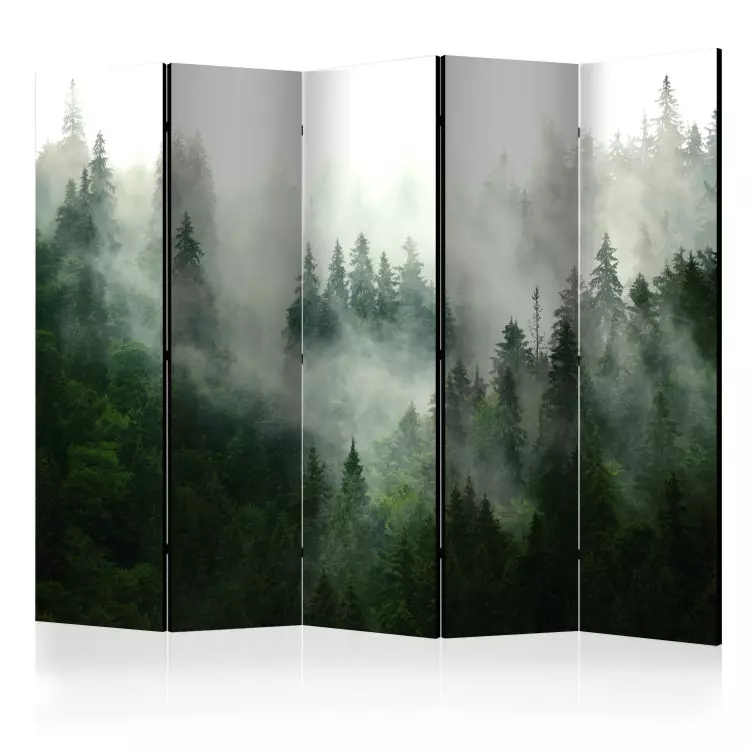 Nadelwald II - Landschaft von Nadelbäumen im Nebel