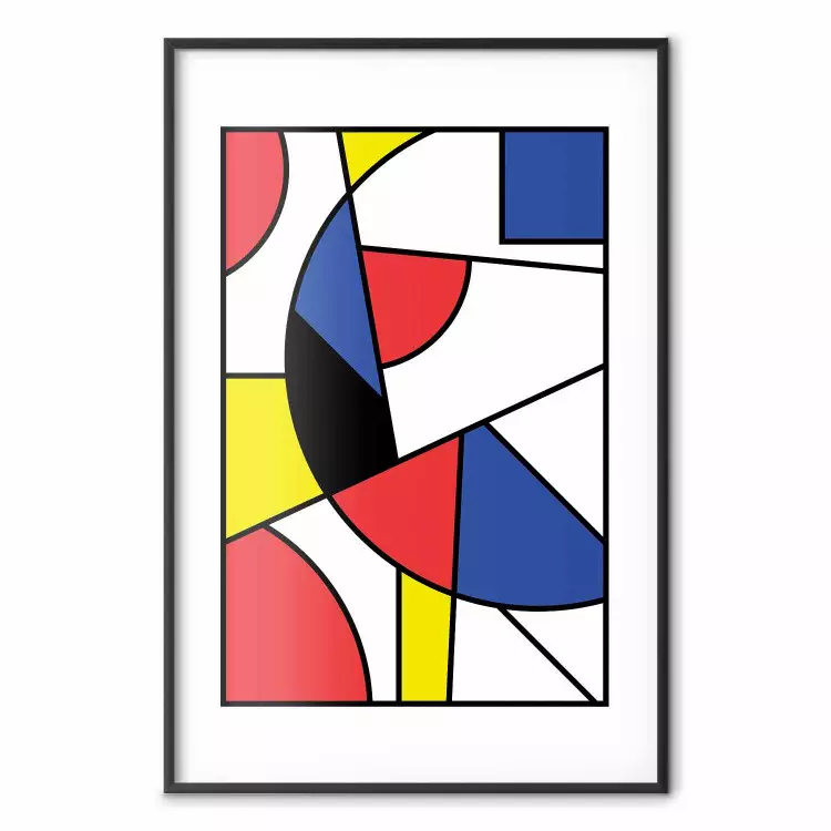 De Stijl Abstraktion - Farbige Komposition mit geometrischen Formen