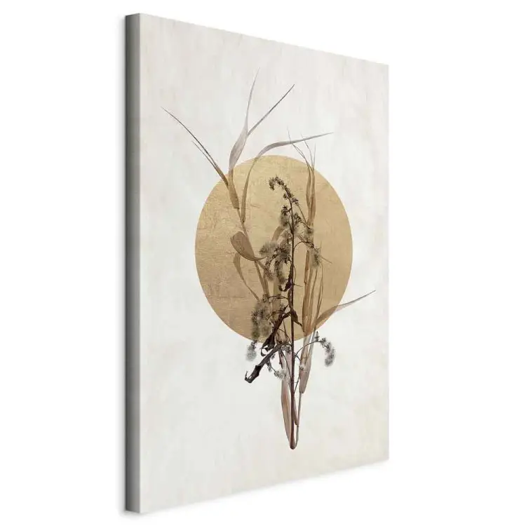 Boho-Blumen - Pflanzenmotiv auf einem Kreis