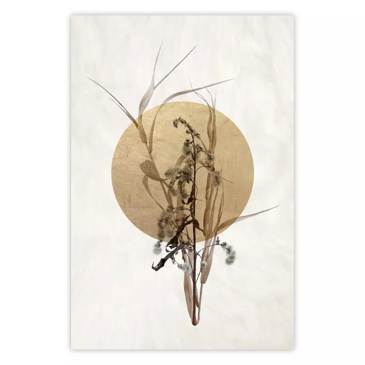 Feldstrauß - Beige Komposition im japanischen Stil mit Pflanzen