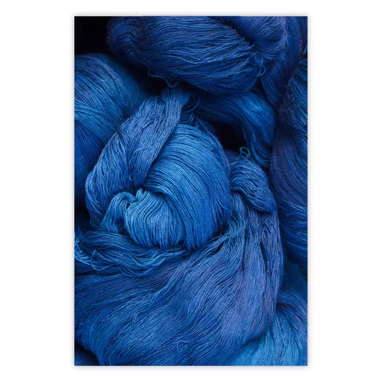 Blaue Wolle - Winterliche Komposition mit dunkelblauer Wolle