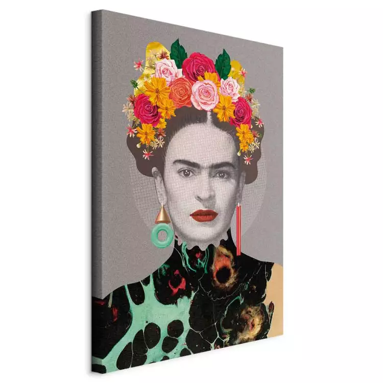 Blumenporträt einer Frau (1-teilig) - Bunte Figurelemente