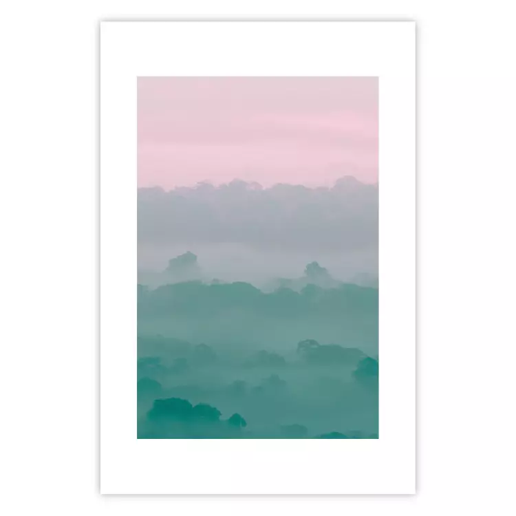 Neblige Dämmerung - Baumlandschaft in dichtem Nebel in Pastellfarben
