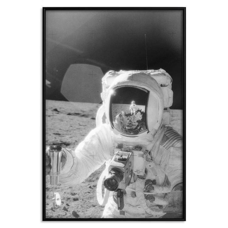 Beruf Astronaut - Schwarz-weißes Bild des ersten Menschen auf dem Mond