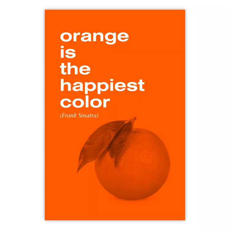 Die glücklichste Farbe - Zitat auf Orange