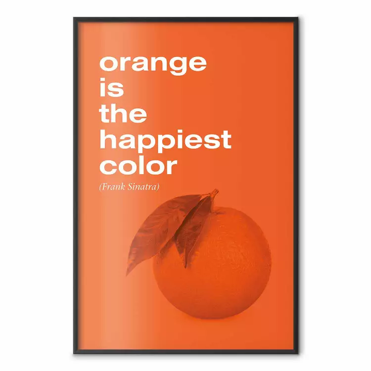 Die glücklichste Farbe - Zitat auf Orange