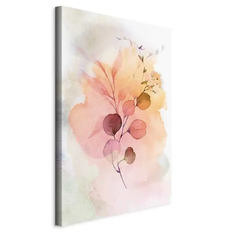 Aquarellzweig Hochformat - Blume, verschüttete Farben