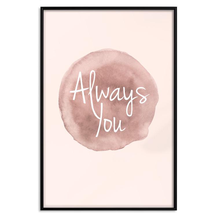 Always You - Englische Schriftzüge auf aquarellrosa Hintergrund
