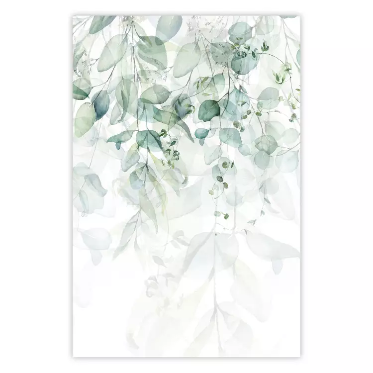 Zarter Naturhauch - Blätter auf weißem Hintergrund