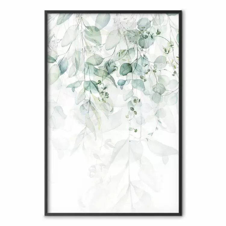Zarter Naturhauch - Blätter auf weißem Hintergrund