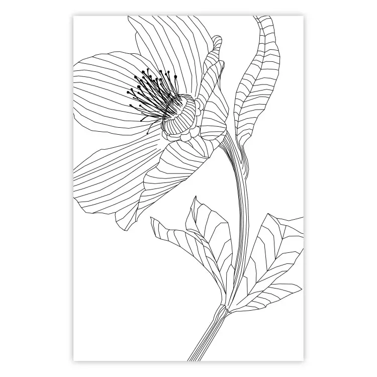 Frühlingsentwurf - Abstrakte Linienkunst einer Pflanze