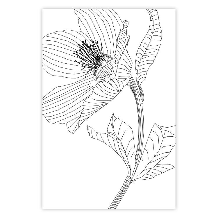 Frühlingsentwurf - Abstrakte Linienkunst einer Pflanze