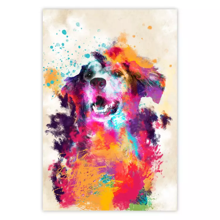 Aquarellhund - Einzigartige farbenfrohe Abstraktion mit Haustier
