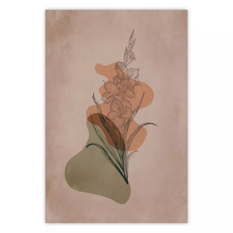 Säbelschwanz - Abstraktion mit Blume und Formen im Boho-Stil