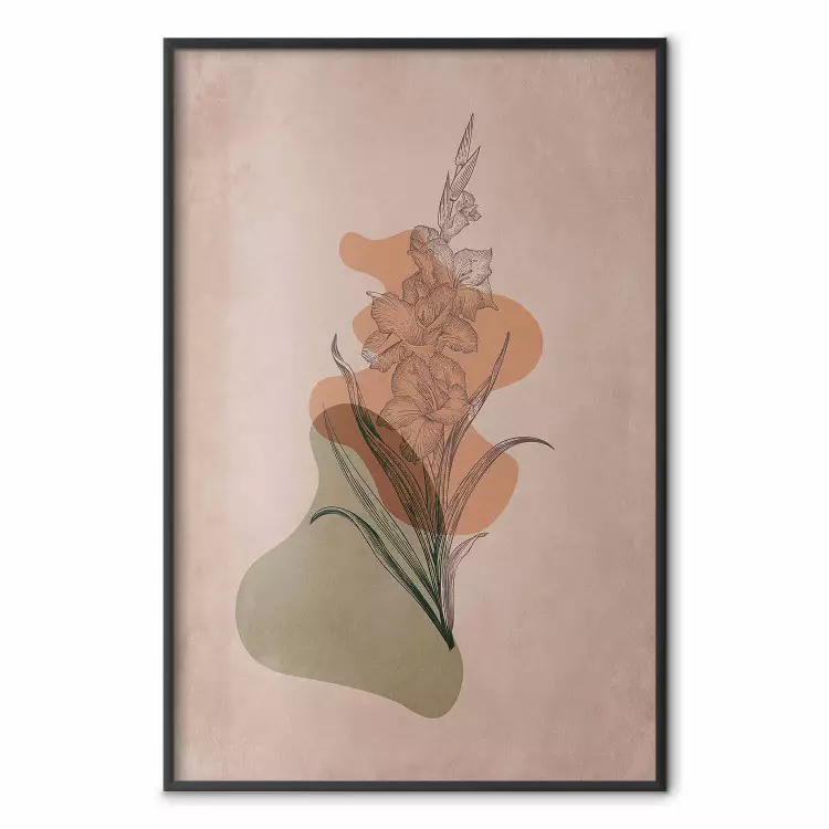Säbelschwanz - Abstraktion mit Blume und Formen im Boho-Stil