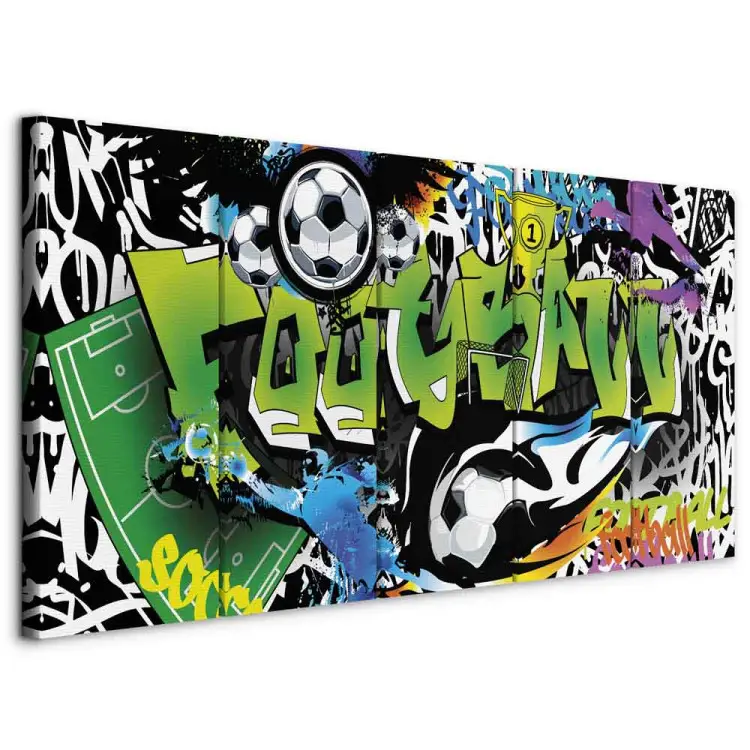 Fußball-Graffiti (5-teilig) Schmal - Fußball im Street-Art-Stil