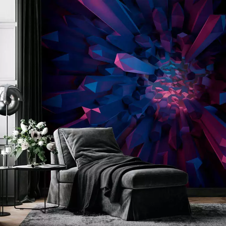 Kristall - Geometrische Fantasie mit 3D-Elementen in Violetttönen
