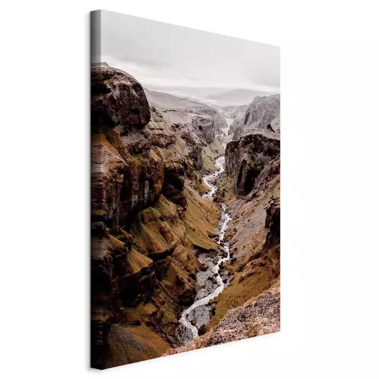 Fluss der Zeit (1-teilig) Hochformat - Fluss- und Berglandschaft