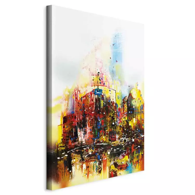 Bunte Reise (1-teilig) Hochformat - Bunte abstrakte Stadtansicht