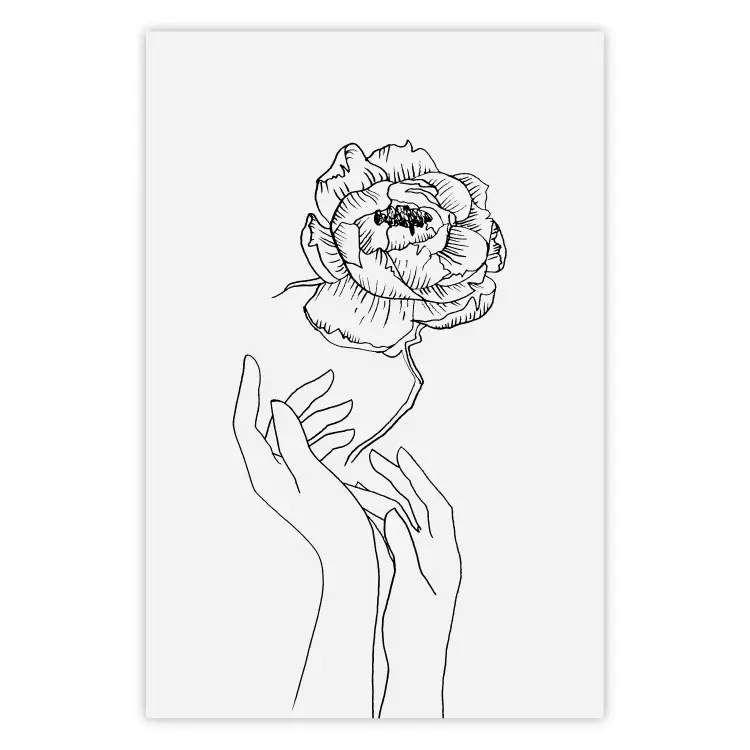Zarter Blüte - Blumen und Hände auf Weiß
