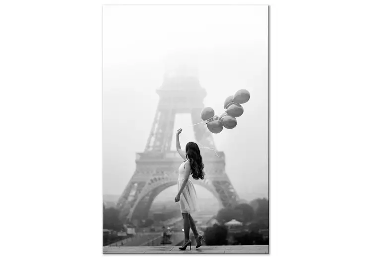 Spaziergang im Wind (1-teilig) Hochformat - Frau in Paris