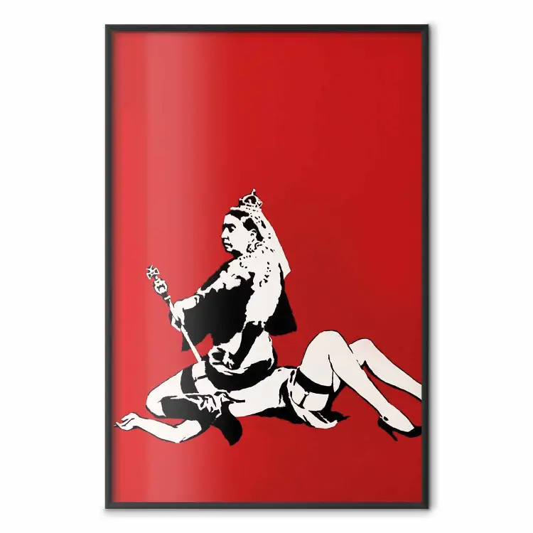 Die Königin - Frau im Banksy-Stil