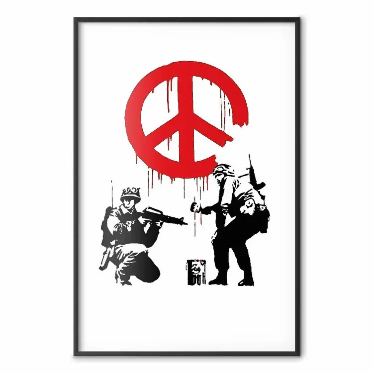 Cnd Soldiers - Soldaten malen das Hippie-Symbol im Banksy-Stil
