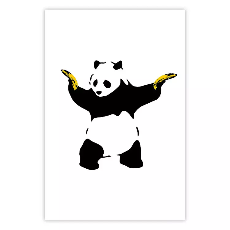 Panda mit Pistolen - Schwarz-weißes Panda auf Weiß