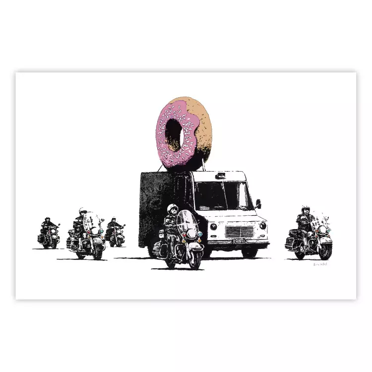 Donut-Polizei - Auto mit Donut und Polizei