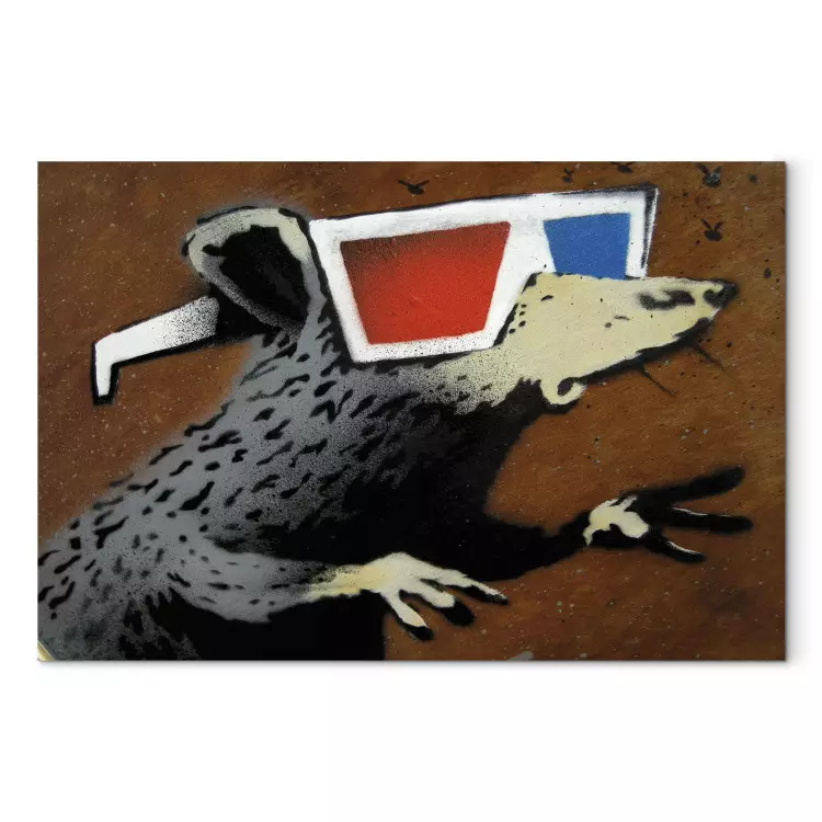 Ratte mit Brille im 3D-Stil (Banksy) - Fantasievolles Tier