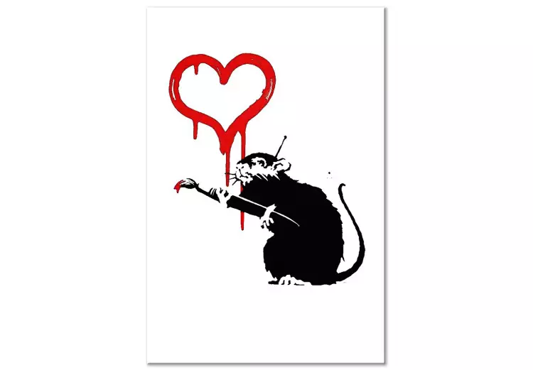Liebesratte (1-teilig) Hochformat - Ratte als Herzmalerei