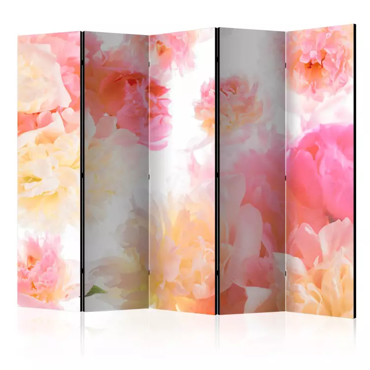 Pastellpfingstrosen II (5-teilig) - Komposition mit Blumenstrauß
