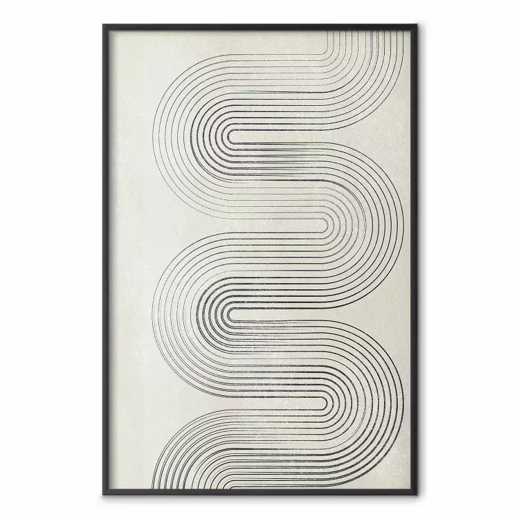Geometrische Welle - Abstrakte Linienwellen auf grauem Hintergrund