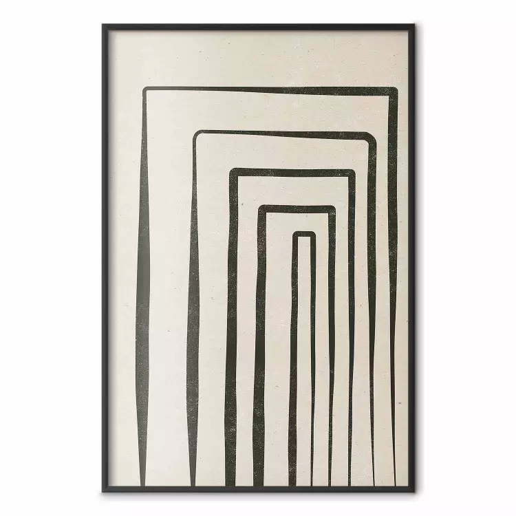 Hohe Säulen - Schwarze Linienmuster in abstraktem Stil