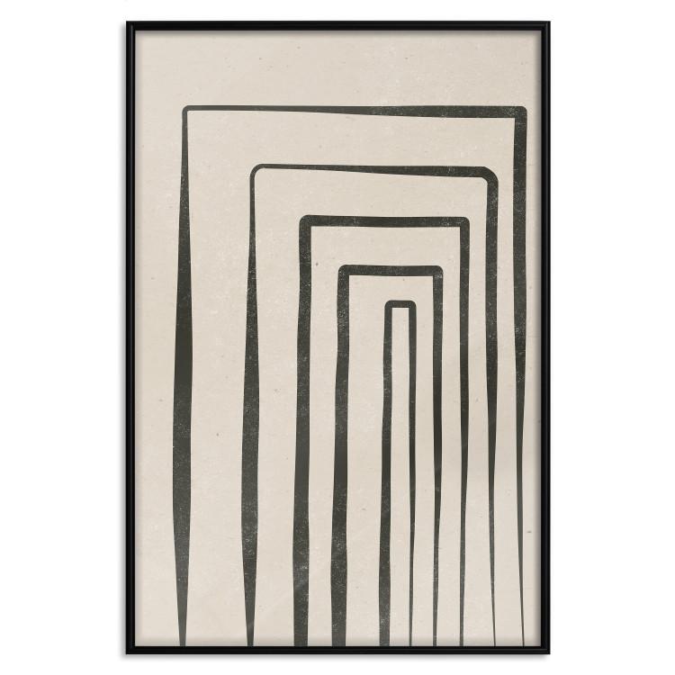 Hohe Säulen - Schwarze Linienmuster in abstraktem Stil
