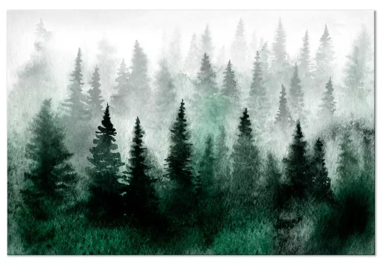 Nebeliger skandinavischer Wald (1-teilig) Breit - Baumszene im Nebel