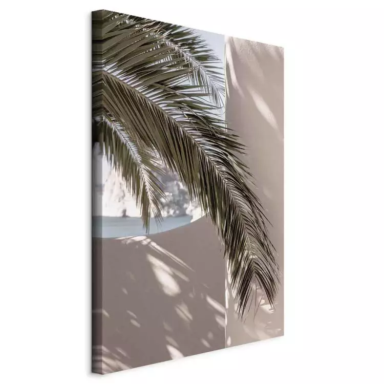 Blick von der Terrasse (1-teilig) Hoch - Blatt einer Palme in Marokko