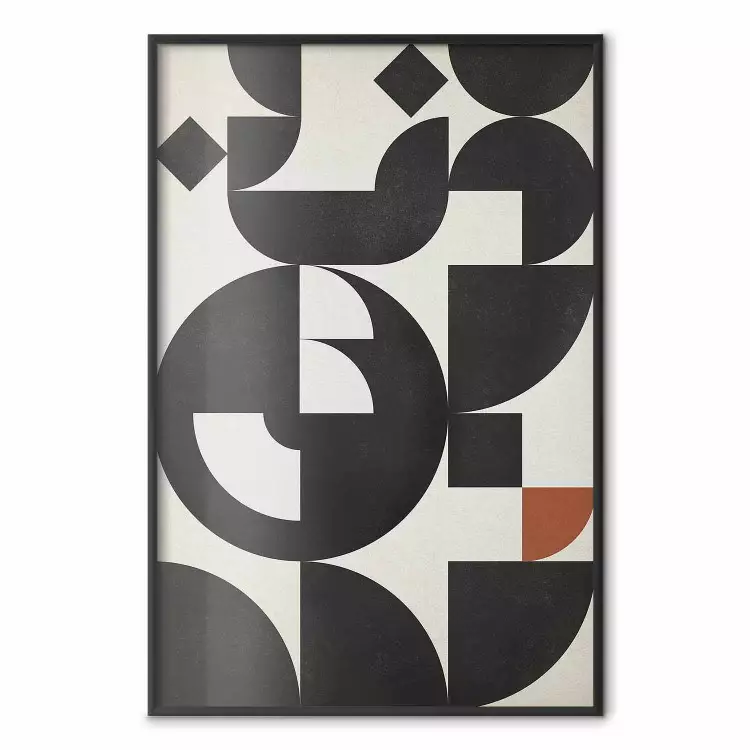 Große Wellen - Abstrakte Komposition schwarzer geometrischer Figuren