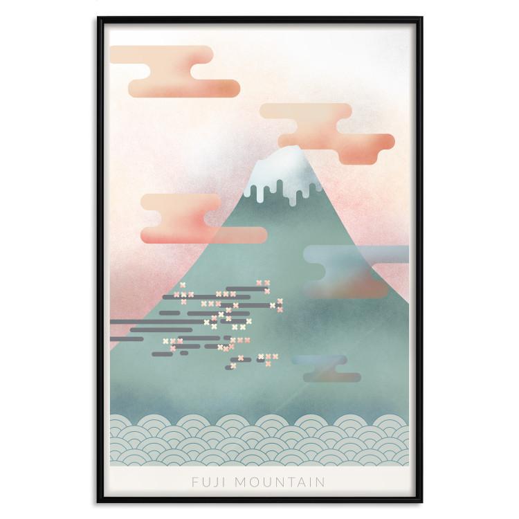 Fuji-Berg - Abstrakte Pastellbergkomposition vor Himmelhintergrund
