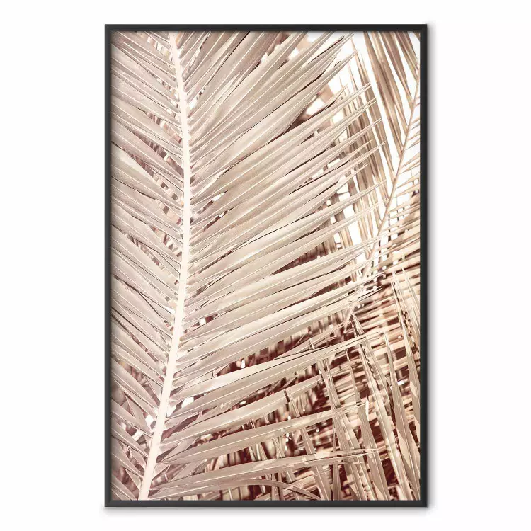 Beige Palme - Komposition tropischer Palmblätter in goldener Farbe