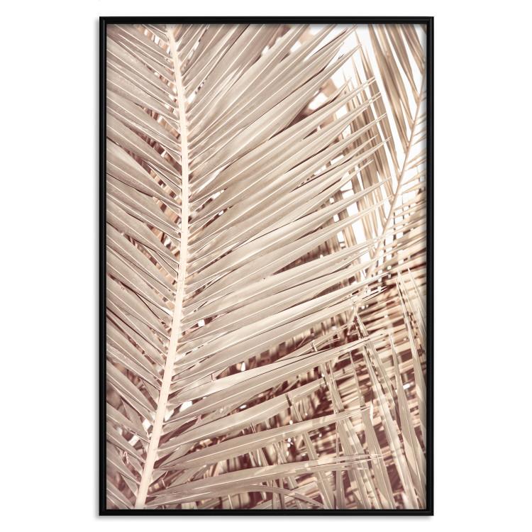 Beige Palme - Komposition tropischer Palmblätter in goldener Farbe
