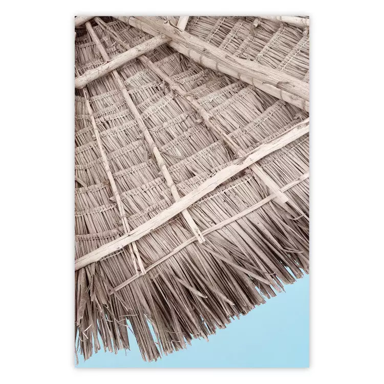 Exotische Struktur - Tropisches Hausdach vor Himmel