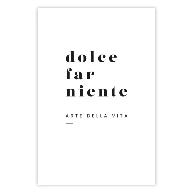 Dolce far niente - Einfache Komposition mit italienischen Beschriftungen