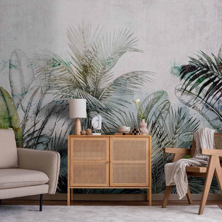 Dschungel - Exotische Komposition mit tropischer Blättern und Palmen