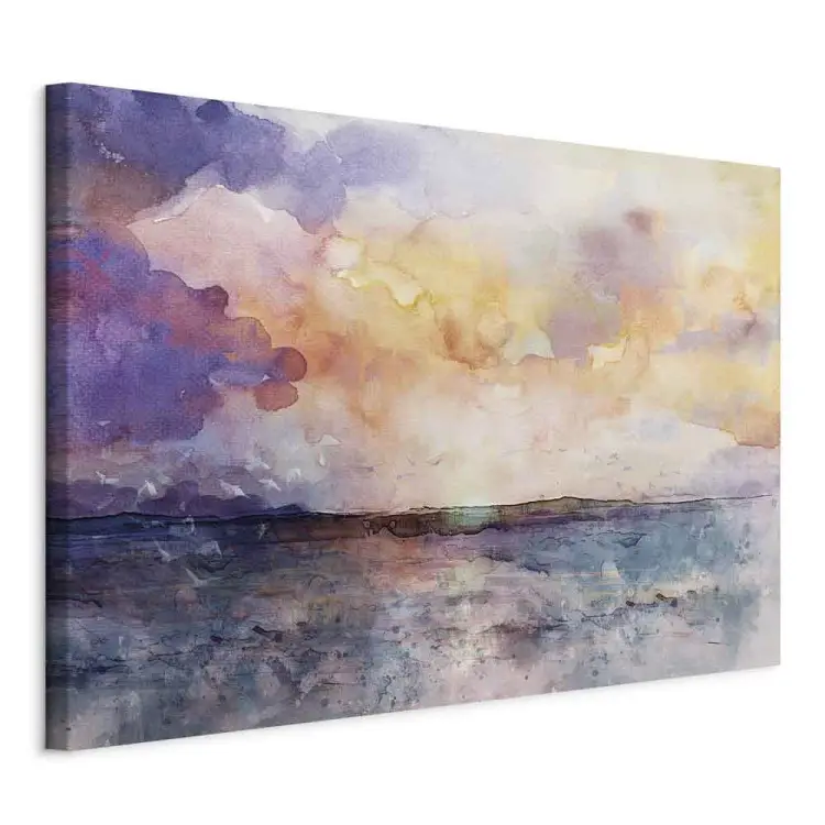 Pastellwolken Breit - Bunter Aquarell-Landschaft