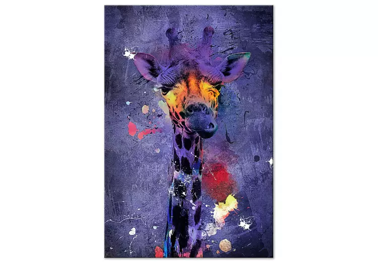 Giraffe Hania - Farbenfrohes Porträt eines afrikanischen Tieres