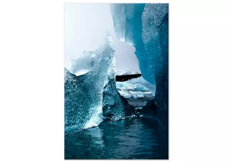 Eisige Abstraktion (1-teilig) Vertikal - Winterlandschaft mit Wasser
