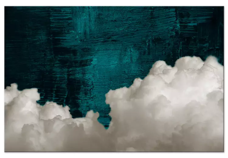 Smaragdene Abstraktion - Wolken auf grünem Hintergrund, Breit