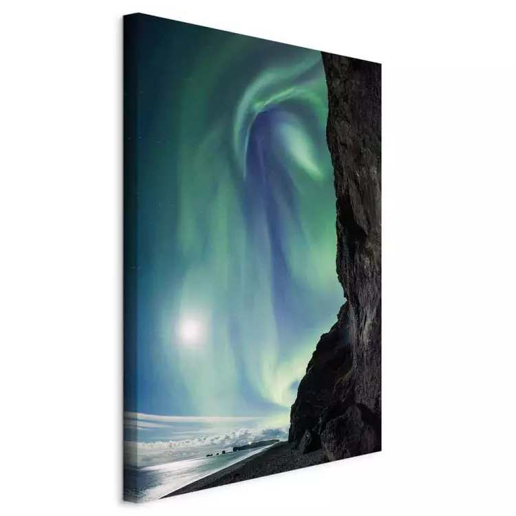 Wunder der Natur - Landschaft mit Klippe und polarer Himmel, Vertikal