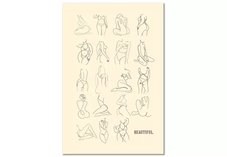 Schöne Formen (1-teilig) Vertikal - Weibliche Akte im Lineart-Stil